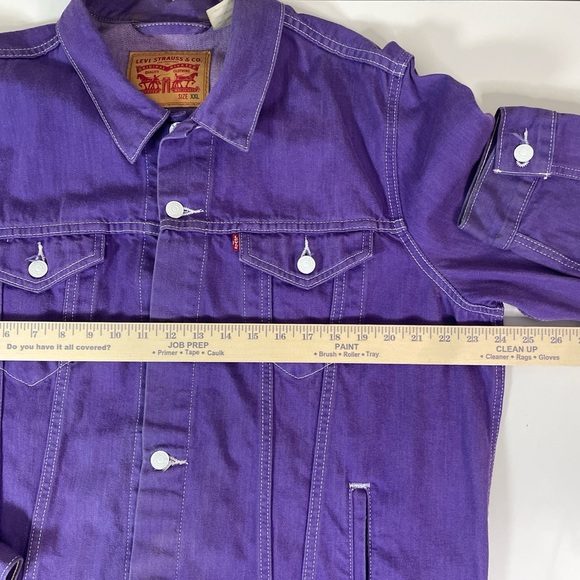 LEVI’S Rare Purple/White XXL Denim Trucker Jacket Street Urban Indie Andre 3000 - Picture 6 of 7